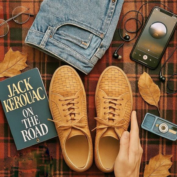 Aquatalia Alaric Woven Leather Sneakers | Italy Waterproof Tan Luxe Street Style - Picture 7 of 16